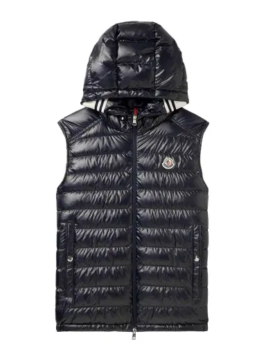 Moncler Clai Logo-Detailed Webbing-Trimmed Quilted Shell Hooded Down Gilet - Men | Thumbnail 1