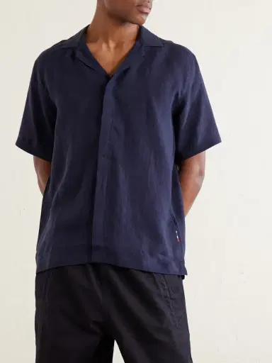 Orlebar Brown Maitan Camp-Collar Linen Shirt - Men | Thumbnail 3