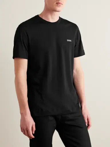 Zegna Slim-Fit Logo-Embroidered Cotton-Jersey T-Shirt - Men | Thumbnail 3 Zegna Slim-Fit Logo-Embroidered Cotton-Jersey T-Shirt - Men | Thumbnail 3