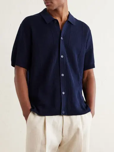 Orlebar Brown Tiernan Ribbed Cotton Polo Shirt - Men | Thumbnail 5 Orlebar Brown Tiernan Ribbed Cotton Polo Shirt - Men | Thumbnail 5
