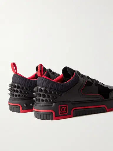 Christian Louboutin Astroloubi Spiked Leather, Suede and Mesh Sneakers - Men | Thumbnail 4