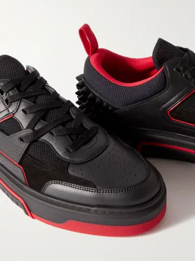 Christian Louboutin Astroloubi Spiked Leather, Suede and Mesh Sneakers - Men | Thumbnail 5