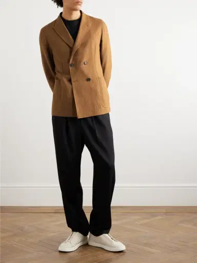 Zegna Double-Breasted Linen and Wool-Blend Suit Jacket - Men | Thumbnail 2 Zegna Double-Breasted Linen and Wool-Blend Suit Jacket - Men | Thumbnail 2