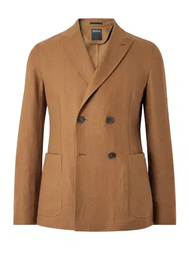 Zegna Double-Breasted Linen and Wool-Blend Suit Jacket - Men | Thumbnail 1 Zegna Double-Breasted Linen and Wool-Blend Suit Jacket - Men | Thumbnail 1