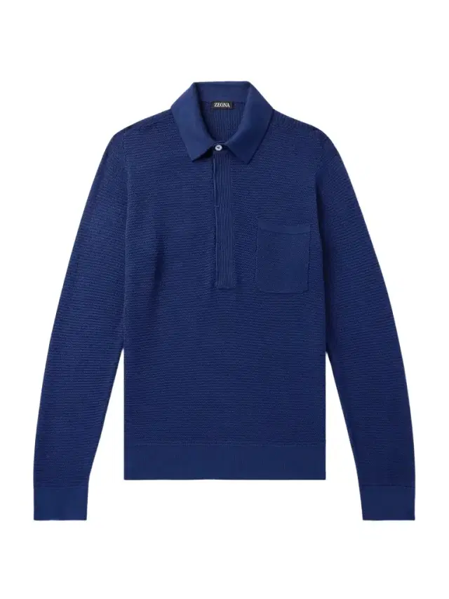 Zegna Textured Cotton and Mulberry Silk-Blend Polo Shirt - Men