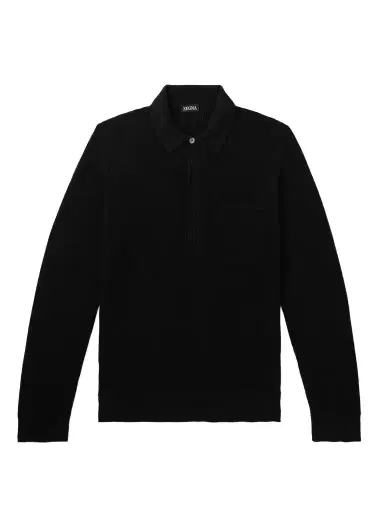 Zegna Slim-Fit Cotton and Silk-Blend Polo Shirt - Men | Thumbnail 1 Zegna Slim-Fit Cotton and Silk-Blend Polo Shirt - Men | Thumbnail 1