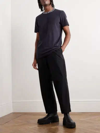Moncler Slim-Fit Logo-Jacquard Cotton-Jersey T-Shirt - Men | Thumbnail 2