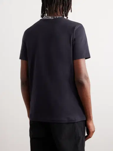 Moncler Slim-Fit Logo-Jacquard Cotton-Jersey T-Shirt - Men | Thumbnail 3