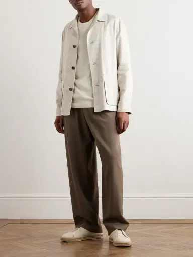 Zegna Bouclé-Twill Chore Jacket - Men | Thumbnail 2