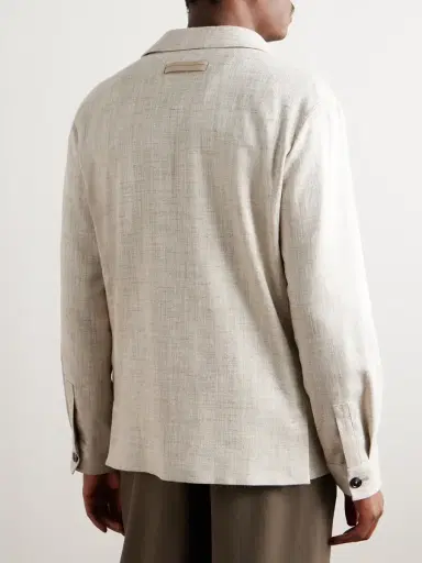 Zegna Bouclé-Twill Chore Jacket - Men | Thumbnail 3