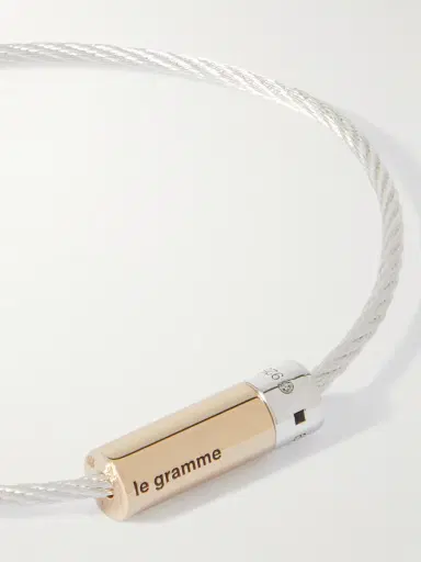 LE GRAMME Cable Sterling Silver and 18-Karat Gold Bracelet - Men | Thumbnail 4 LE GRAMME Cable Sterling Silver and 18-Karat Gold Bracelet - Men | Thumbnail 4
