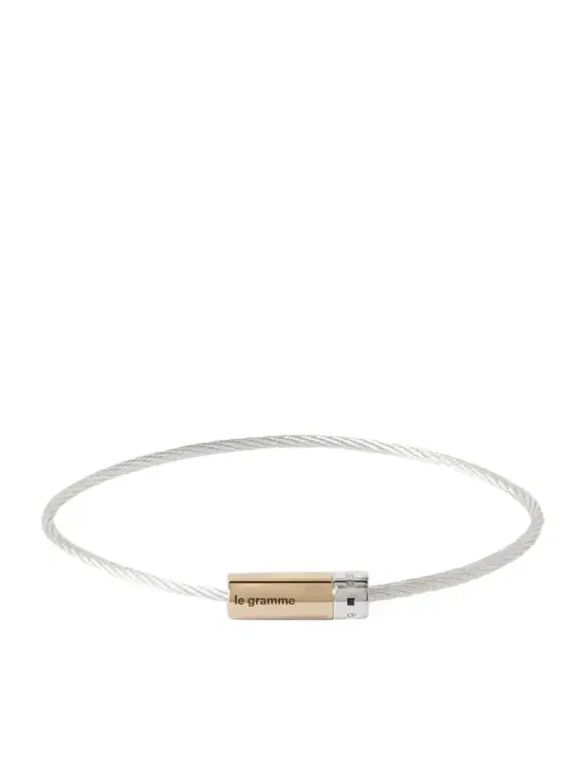 LE GRAMME Cable Sterling Silver and 18-Karat Gold Bracelet - Men