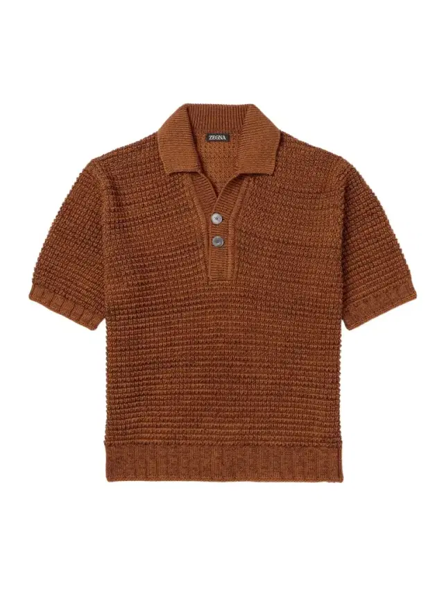 Zegna Open-Knit Cotton, Linen, Silk and Cashmere-Blend Polo Shirt - Men