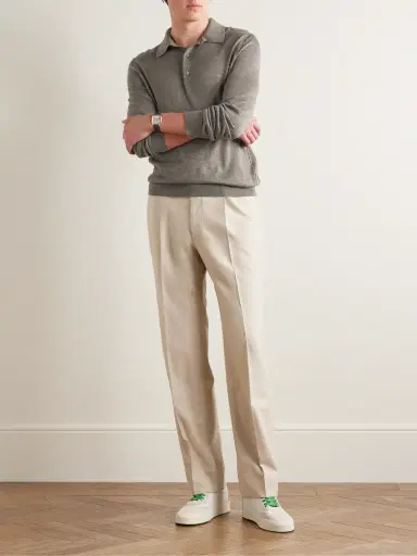 Zegna Silk, Cashmere and Linen-Blend Polo Shirt - Men | Thumbnail 2