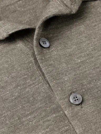 Zegna Silk, Cashmere and Linen-Blend Polo Shirt - Men | Thumbnail 4