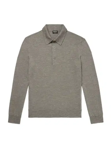 Zegna Silk, Cashmere and Linen-Blend Polo Shirt - Men | Thumbnail 1