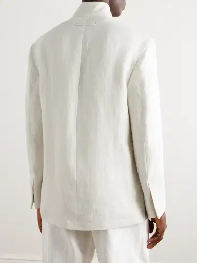 Zegna Mandarin-Collar Unstructrured Linen Blazer - Men | Thumbnail 3 Zegna Mandarin-Collar Unstructrured Linen Blazer - Men | Thumbnail 3