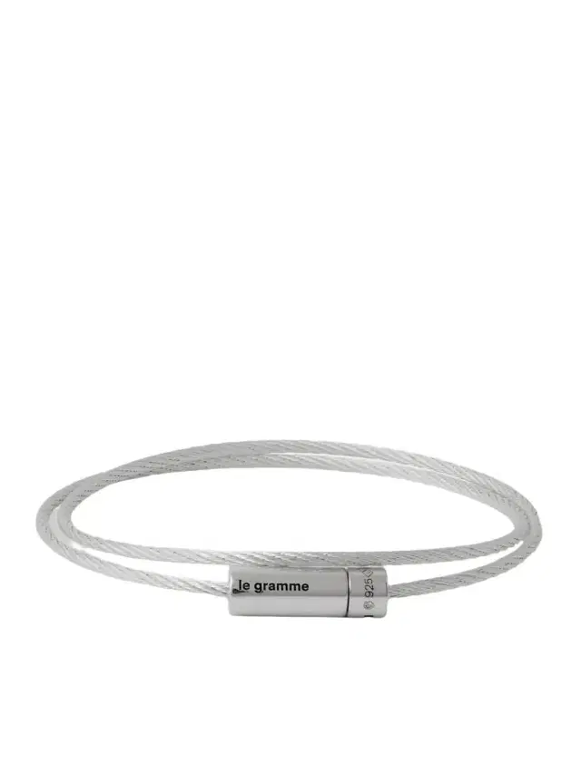 LE GRAMME 9g Double Turn Polished Recycled-Sterling Silver Cable Bracelet - Men