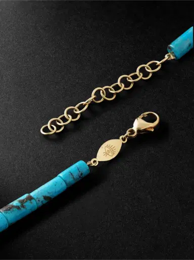 Jacquie Aiche Gold Turquoise Beaded Necklace - Men | Thumbnail 3 Jacquie Aiche Gold Turquoise Beaded Necklace - Men | Thumbnail 3