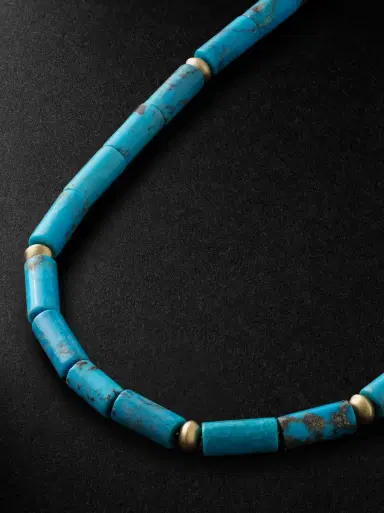Jacquie Aiche Gold Turquoise Beaded Necklace - Men | Thumbnail 4 Jacquie Aiche Gold Turquoise Beaded Necklace - Men | Thumbnail 4