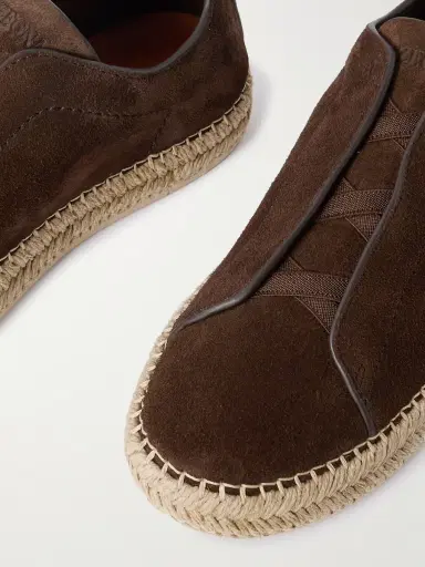 Zegna Triple Stitch™ Leather-Trimmed Suede Slip-On Sneakers - Men | Thumbnail 6 Zegna Triple Stitch™ Leather-Trimmed Suede Slip-On Sneakers - Men | Thumbnail 6