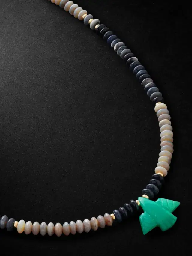 Jacquie Aiche Gold, Opal Heishi and Chrysoprase Beaded Necklace - Men