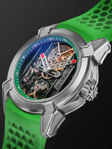 Jacob & Co. Epic X Limited Edition Hand-Wound Skeleton Chronograph Titanium Watch, Ref. EX110.20.AA.AC.ABRUA - Men | Thumbnail 4 Jacob & Co. Epic X Limited Edition Hand-Wound Skeleton Chronograph Titanium Watch, Ref. EX110.20.AA.AC.ABRUA - Men | Thumbnail 4