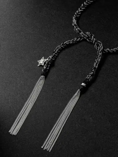 Carolina Bucci Lucky Health White Gold and Silk Bracelet - Men | Thumbnail 3 Carolina Bucci Lucky Health White Gold and Silk Bracelet - Men | Thumbnail 3
