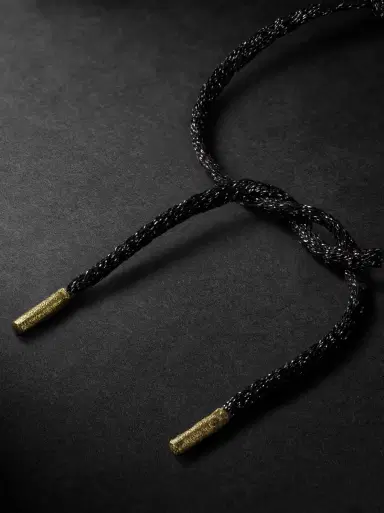 Carolina Bucci FORTE Beads Florentine Finish Letter Gold and Lurex Cord Bracelet - Men | Thumbnail 3 Carolina Bucci FORTE Beads Florentine Finish Letter Gold and Lurex Cord Bracelet - Men | Thumbnail 3