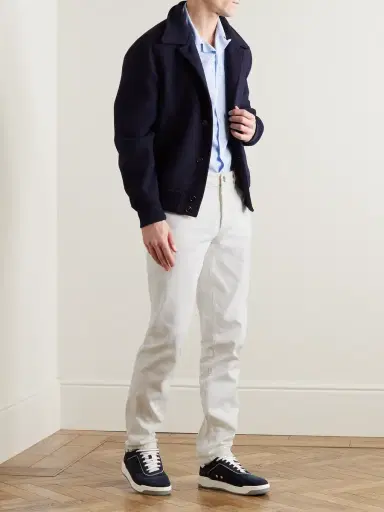 Brunello Cucinelli Slim-Fit Straight-Leg Logo-Embroidered Jeans - Men | Thumbnail 2