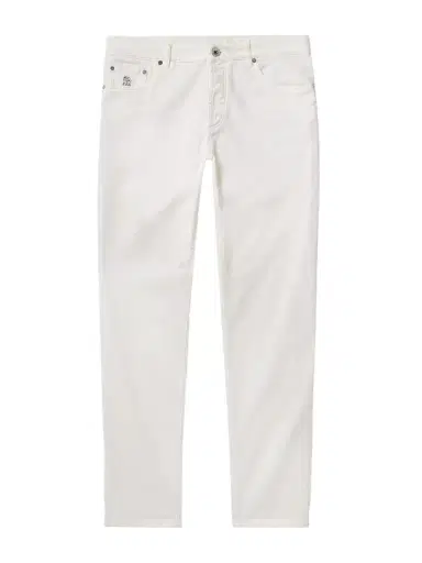 Brunello Cucinelli Slim-Fit Straight-Leg Logo-Embroidered Jeans - Men | Thumbnail 1