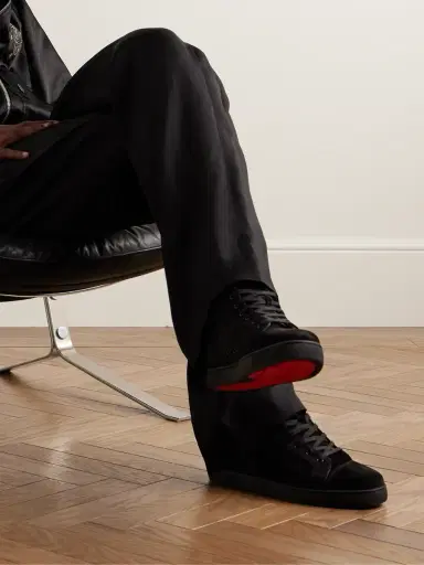 Christian Louboutin Louis Logo-Embellished Suede High-Top Sneakers - Men | Thumbnail 2 Christian Louboutin Louis Logo-Embellished Suede High-Top Sneakers - Men | Thumbnail 2