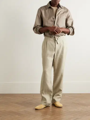 Stòffa Straight-Leg Linen-Twill Drawstring Trousers - Men | Thumbnail 2 Stòffa Straight-Leg Linen-Twill Drawstring Trousers - Men | Thumbnail 2