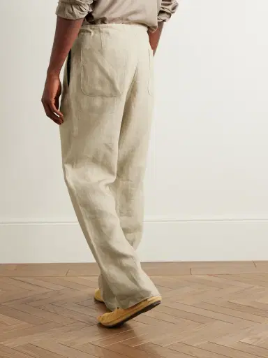 Stòffa Straight-Leg Linen-Twill Drawstring Trousers - Men | Thumbnail 3 Stòffa Straight-Leg Linen-Twill Drawstring Trousers - Men | Thumbnail 3