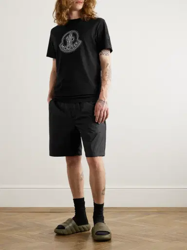 Moncler Straight-Leg Logo-Appliquéd Nylon Bermuda Shorts - Men | Thumbnail 2 Moncler Straight-Leg Logo-Appliquéd Nylon Bermuda Shorts - Men | Thumbnail 2
