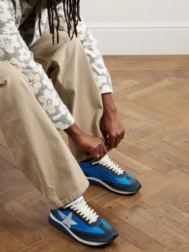 Golden Goose Marathon Leather and Suede-Trimmed Nylon Sneakers - Men | Thumbnail 2 Golden Goose Marathon Leather and Suede-Trimmed Nylon Sneakers - Men | Thumbnail 2