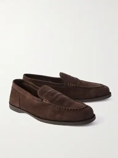John Lobb Pace Full-Grain Nubuck Loafers - Men | Thumbnail 4