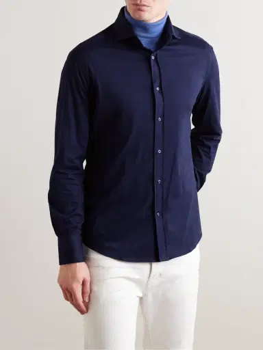 Brunello Cucinelli Cotton-Jersey Shirt - Men | Thumbnail 3 Brunello Cucinelli Cotton-Jersey Shirt - Men | Thumbnail 3