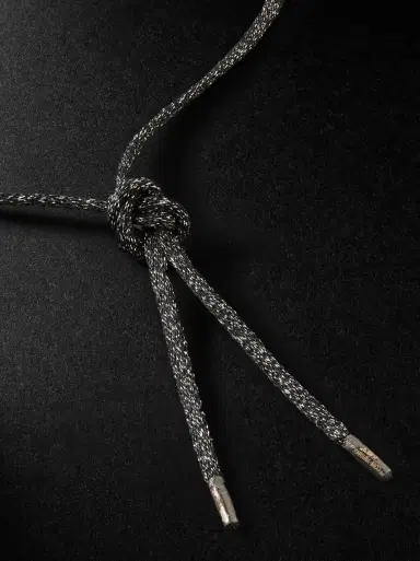 Carolina Bucci Forte Beads Blackened and White Gold, Sapphire, Diamond and Lurex Necklace - Men | Thumbnail 3 Carolina Bucci Forte Beads Blackened and White Gold, Sapphire, Diamond and Lurex Necklace - Men | Thumbnail 3