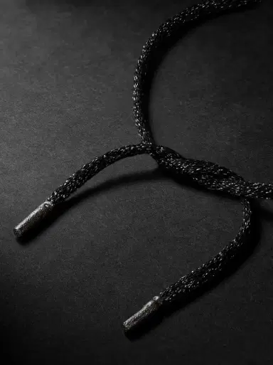 Carolina Bucci Forte Beads Blackened and White Gold, Sapphire, Diamond and Lurex Bracelet - Men | Thumbnail 3