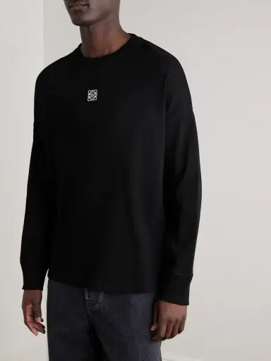 Loewe Oversized Logo-Embroidered Ribbed Cotton T-Shirt - Men | Thumbnail 3 Loewe Oversized Logo-Embroidered Ribbed Cotton T-Shirt - Men | Thumbnail 3