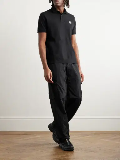 Stone Island Logo-Appliquéd Cotton-Blend Piqué Polo Shirt - Men | Thumbnail 2 Stone Island Logo-Appliquéd Cotton-Blend Piqué Polo Shirt - Men | Thumbnail 2