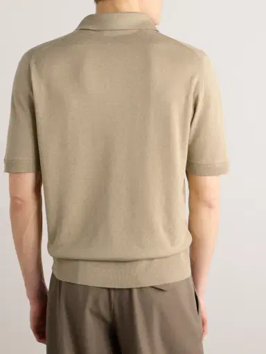 Loro Piana Silk and Linen-Blend Polo-Shirt - Men | Thumbnail 4