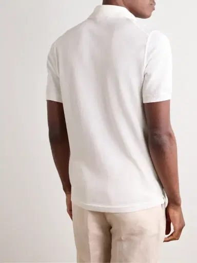 Zegna Slim-Fit Cotton-Piqué Polo Shirt - Men | Thumbnail 4 Zegna Slim-Fit Cotton-Piqué Polo Shirt - Men | Thumbnail 4