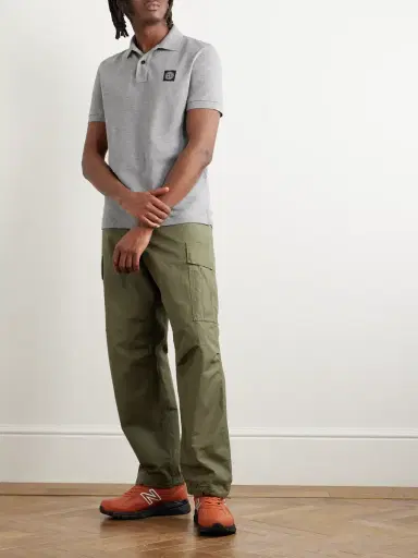 Stone Island Logo-Appliquéd Cotton-Blend Piqué Polo Shirt - Men | Thumbnail 2 Stone Island Logo-Appliquéd Cotton-Blend Piqué Polo Shirt - Men | Thumbnail 2