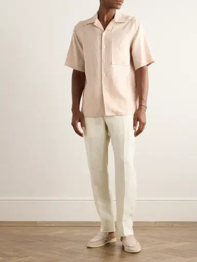 Zegna Tapered Oasi Linen Trousers - Men | Thumbnail 2