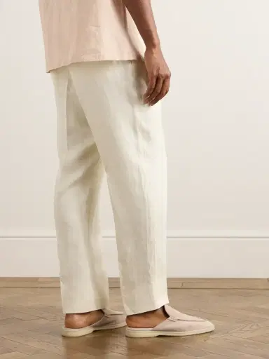 Zegna Tapered Oasi Linen Trousers - Men | Thumbnail 3