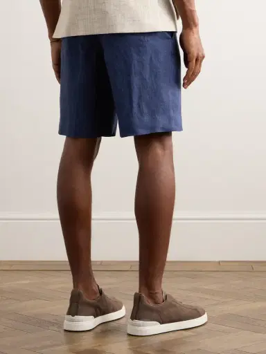 Zegna Straight-Leg Oasi Linen Shorts - Men | Thumbnail 3
