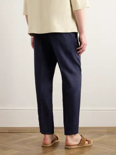 Zegna Tapered Oasi Linen Trousers - Men | Thumbnail 3