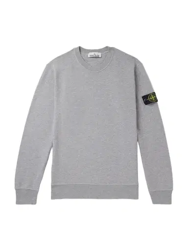 Stone Island Logo-Appliquéd Garment-Dyed Cotton-Jersey Sweatshirt - Men | Thumbnail 1 Stone Island Logo-Appliquéd Garment-Dyed Cotton-Jersey Sweatshirt - Men | Thumbnail 1